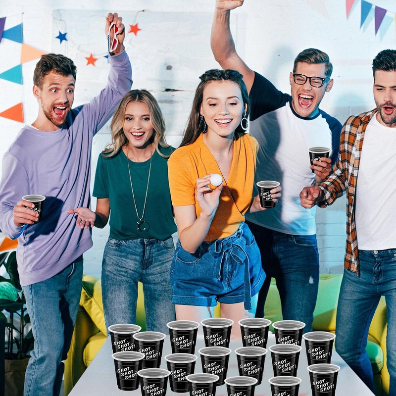 cssopenss 120 pcs Black Plastic Shot Glasses black shot cups 2 oz Halloween shot glasses disposable for drinking Tastings served Snacks Jello Tastings and Samples - Image 4